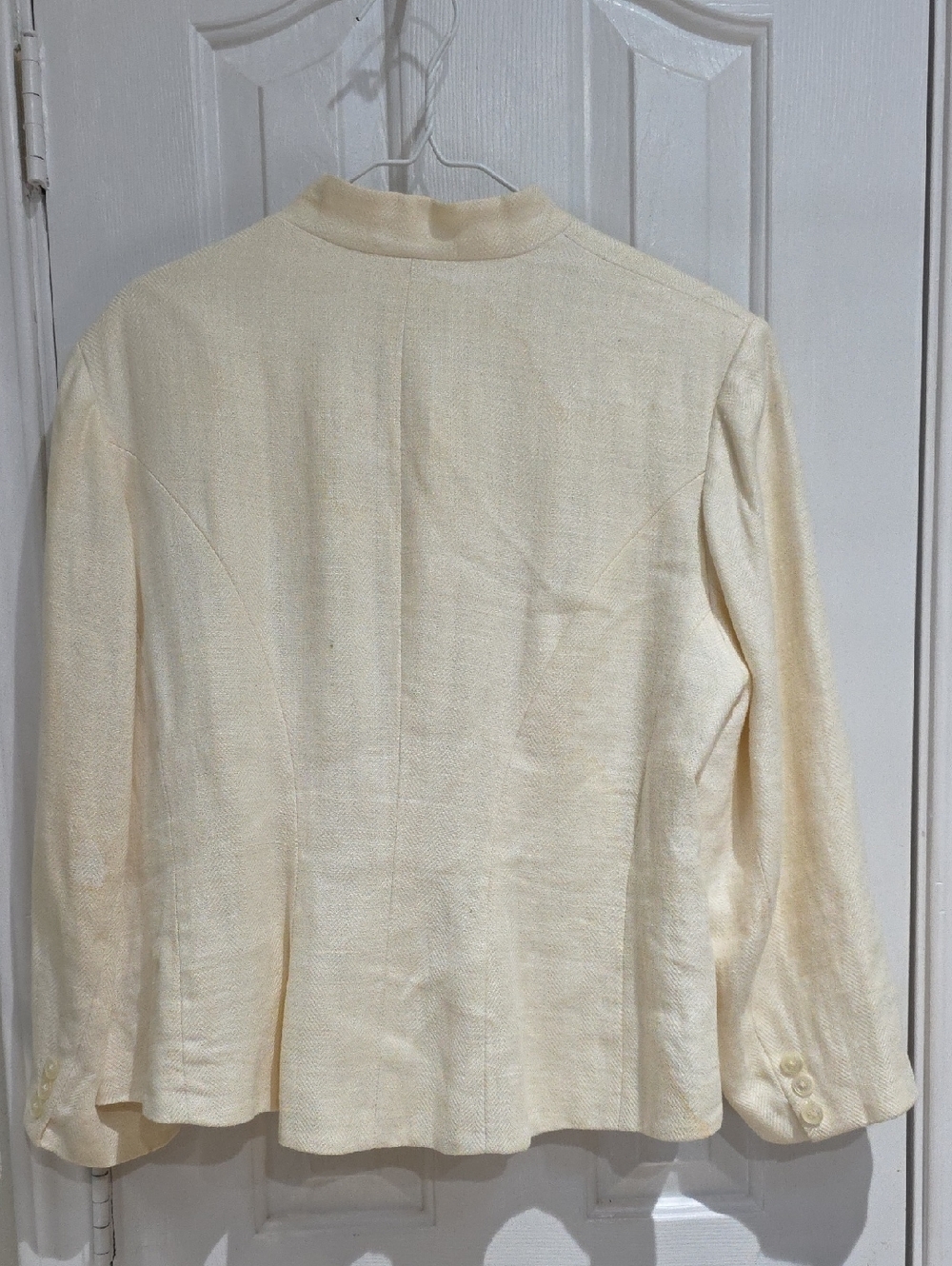 Lauren RL Linen Women's Cream Button-Front Jacket Size 14 W - Picture 10 of 11